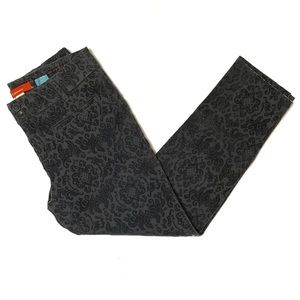 ✅ SOLD - Anthropologie Cartonnier Brocade Faded Black Gray Charlie Ankle Pants